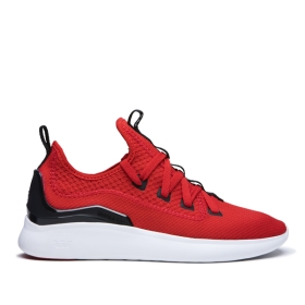 Supra Mens FACTOR Risk Red/Black/White Low Top Shoes | CA-84293